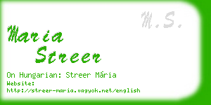 maria streer business card